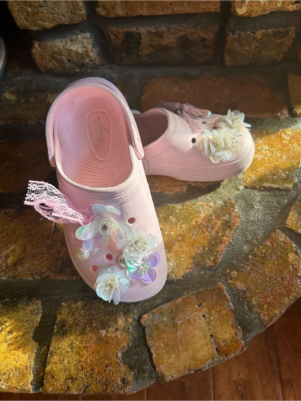 Crocs sandals.